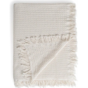 Ixia Krémovobiely pléd z recyklovanej bavlny Honeycomb 260x280