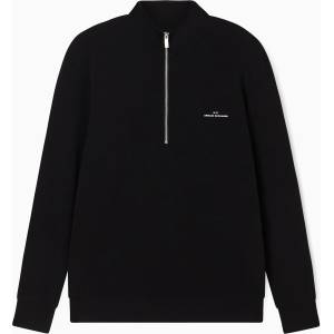 Giorgio Armani Поларена блуза Armani Exchange 1/4 Zip Fleece Top - Black UC001