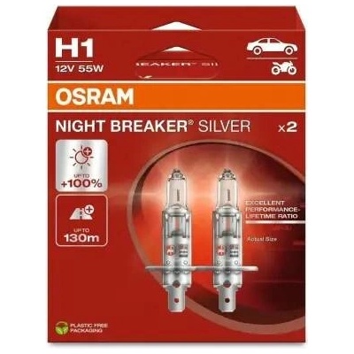 Osram Night Breaker Silver H1 P14,4S 12V 55W 64150NBS-2HB
