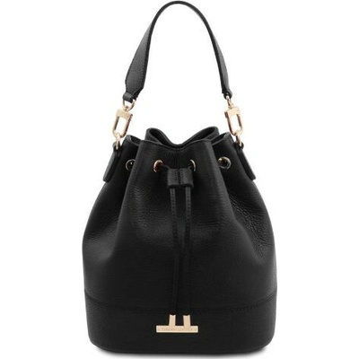 TL Bag Kožená kabelka do ruky s crossbody popruhom čierna 2146 1 2