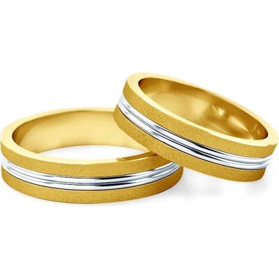 SAVICKI Сватбени халки: двуцветно злато, плоски. 5 мм