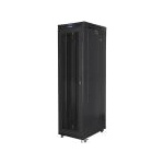 Lanberg Рак шкаф Lanberg 19" 47U 800x1000mm с LCD и перфорирана врата, черен v2 (FF01-8047-23BL)