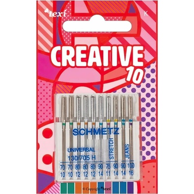 SCHMETZ Strojové jehly TEXI CREATIVE 10 set jehel 130/705 H, balení 10 kusů