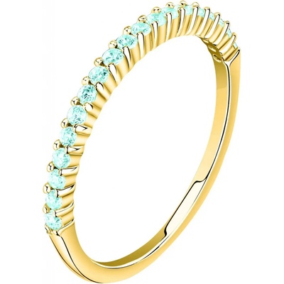 La Petite Story pozlacený prsten se světle modrými zirkony Silver LPS03AWV200