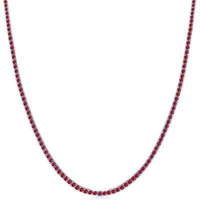 SAVICKI Тенис колие Luminy 3, 0 мм: бяло злато, рубини