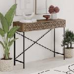TopMebel Конзола Heaton TopMebel метал-меламин в кафяв цвят 110x35, 6x90cm