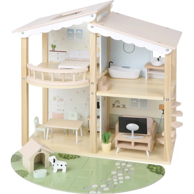 Mini Matters Dřevěný domeček pro panenky 52 x 19,5 x 40 cm – Zboží Dáma