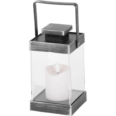 MagicHome Lampáš Retro so sviečkou čierny 3xAAA plast časovač 10x18,5 cm
