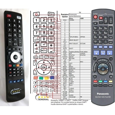 GENERAL PANASONIC N2QAYB000509 - съвместимо дистанционно управление на марката General (N2QAYB000509)