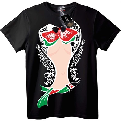 NOONEBRAND Тениска с българска фолклорна русалка - XS, Black