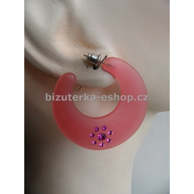 Bizuterka-eshop.cz kruhy 05657 růžové placaté