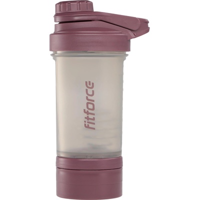 Šejkr Fitforce SHAKER 500 ML Vínová,Transparentní