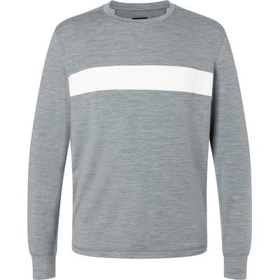 super.natural merino mikina M MONTANA BRUSH LS cashmere grey melange/fresh white