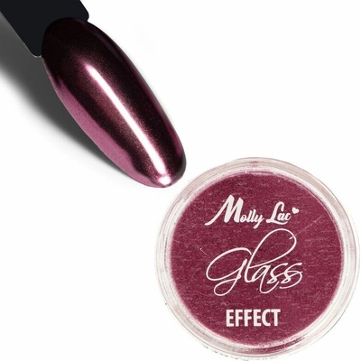 MollyLac zrkadlový aurora prášok Glass Effect Deep Pink Nr.4