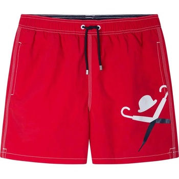 Hackett Бански гащета Hackett Split Logo swimming shorts - Red (Racing Red)
