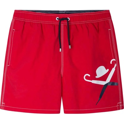 Hackett Бански гащета Hackett Split Logo swimming shorts - Red (Racing Red)
