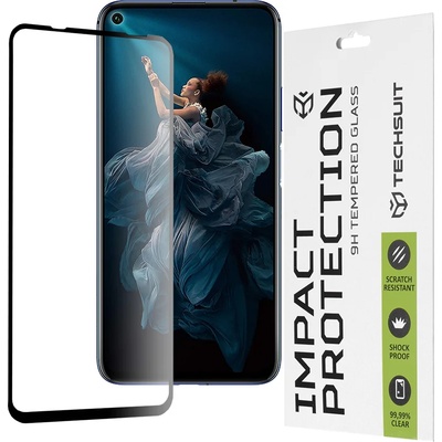Techsuit Протектор за Huawei nova 5T / Honor 20 / Honor 20 Pro / Mate 30 Lite - 111D Full Cover / Full Glue Glass - Черен