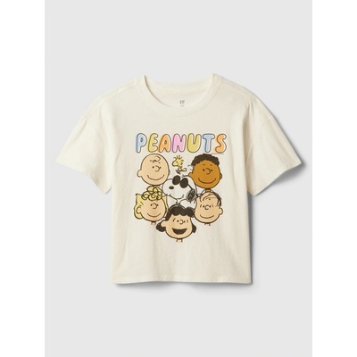 GAP 886018-01 dětské tričko GAP & Peanuts Snoopy bílá