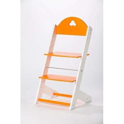 Lucas Wood Style rostoucí židle Mixle bílá/oranžová