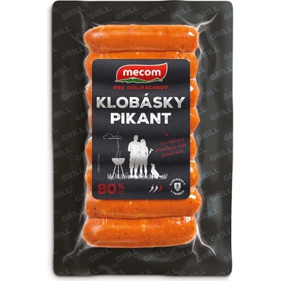 Mecom klobásky pikant 80% 210 g