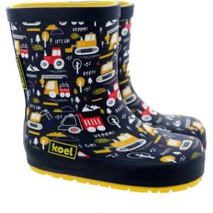 Koel Детски обувки barefoot Koel Kid's Wellie Tractor V2 Barefoot shoes - Print Blue - размер 28 (EU) (702-4316-0116)
