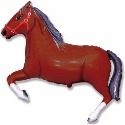 Fóliový balón KŮŇ tmavohnedý 107 cm Flexmetal