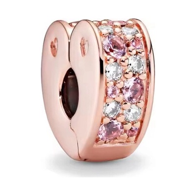 Prosperk Korálek na náramek srdíčko klip rose gold S1606