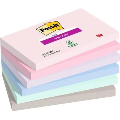 POST-IT Bloček Post-it Super Sticky SOULFUL, veľkosť 76x127 mm, 6 bločkov po 9