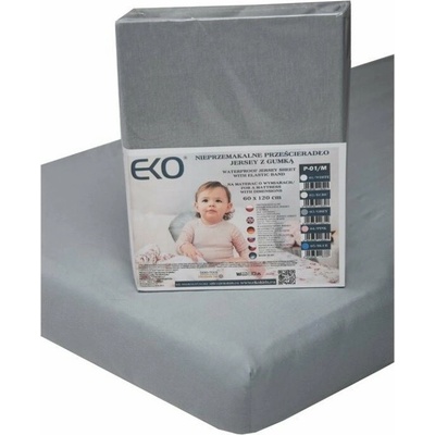 EKO Prestieradlo nepremokavé s gumou džersej sivé 60x120