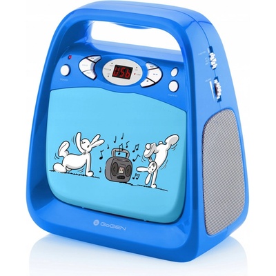 BOOMBOX KARAOKE BLUETOOTH REPRODUKTOR USB MP3 MIKROFON CD PŘEHRÁVAČ MODRÝ