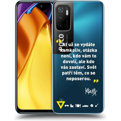 Pouzdro Picasee silikonové Xiaomi Poco M3 Pro 5G - Kazma - SVĚT PATŘÍ TĚM, CO SE NEPOSEROU čiré