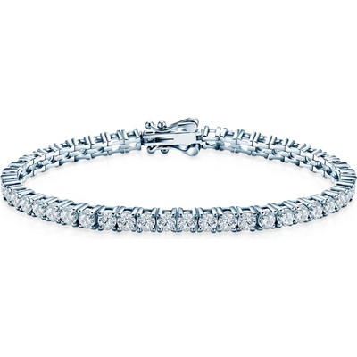 SAVICKI Тенис гривна Luminy 3, 4 мм: сребърна, моисанити