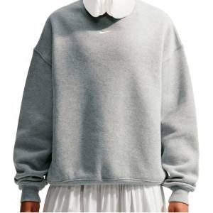Nike Дамски пуловер Nike Women's Studio Fleece MW Oversize Crew Jumper - Dark Grey Heather / Sail (117-4038-0314)