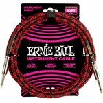 Ernie Ball Braided Red/Black 3 m Директен - Ъглов Инструментален кабел (P06394)