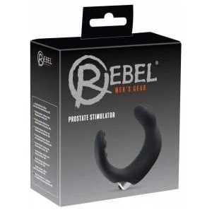 Rebel Electro Rebel Black/Silver Prostate Stimulator with Dual Massaging System 20cm