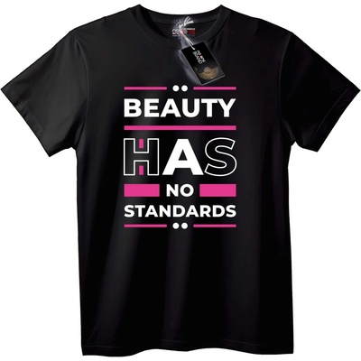 NOONEBRAND Тениска Красотата Няма Стандарти - 2XL, Black