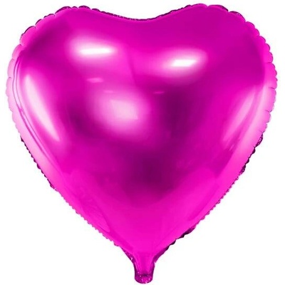 PartyDeco Fóliový balón Srdce tmavoružové 45 cm