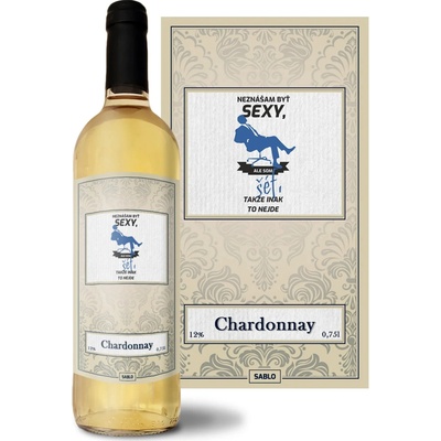 Sablio Neznášam byť sexy, ale som šéf Chardonnay biele suché víno 12 % 0,75 l (čistá fľaša)
