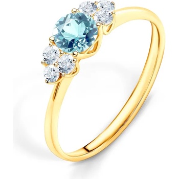 Image 1 of SAVICKI Годежен пръстен Fairytale: злато, аквамарин