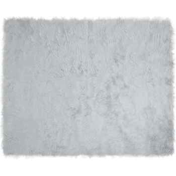 vidaXL Изкуствен килим от кожи Сив 200 x 280 см Полиестер (42021529)