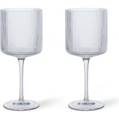 Ferm Living na červené víno Ripple ear čirá barva sklo 2 x 325 ml
