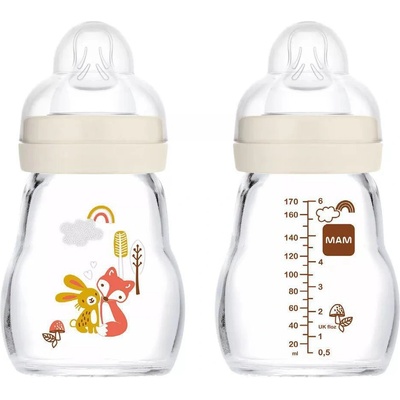 Mam láhev skleněná Feel Good bílá 170ml