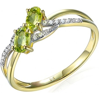 Gems prsten Godiva kombinované zlato s brilianty a peridoty 585 38 1 4669.2ZB0.0.55.HSI.626