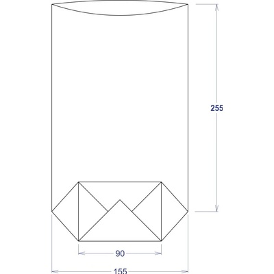 Sáček celofánový 155x255 mm, PP, s křížovým dnem, 100 ks