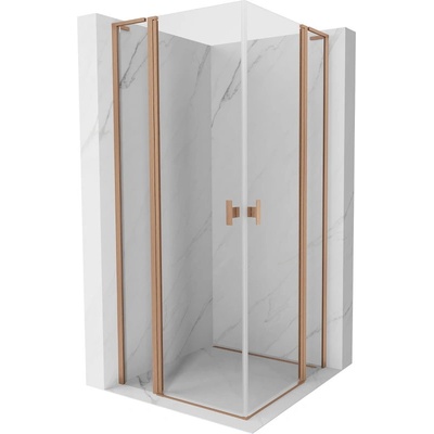 Mexen Mist L Duo сгъваем душ кабина 120 x 120 cm, прозрачна, четкана мед - 8A4L-120-120-65-00 (8A4L-120-120-65-00)
