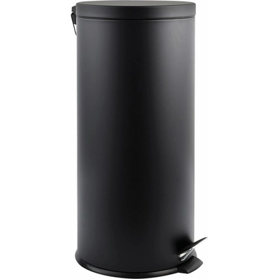 MSV pedálový odpadkový koš matný černý, ocel, 30 l