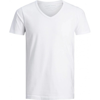 Jack & Jones pánské triko JJEBASIC V-NECK TEE 12059219 OPT white