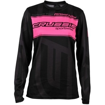 Crussis unisex dlouhý rukáv černo/růžová fluo