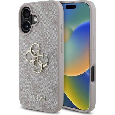 GUESS Калъф Guess 4G с голямо лого за iPhone 16 - розов