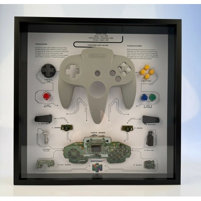 Nintendo N64 Controller, rámeček s rozebraným ovladačem